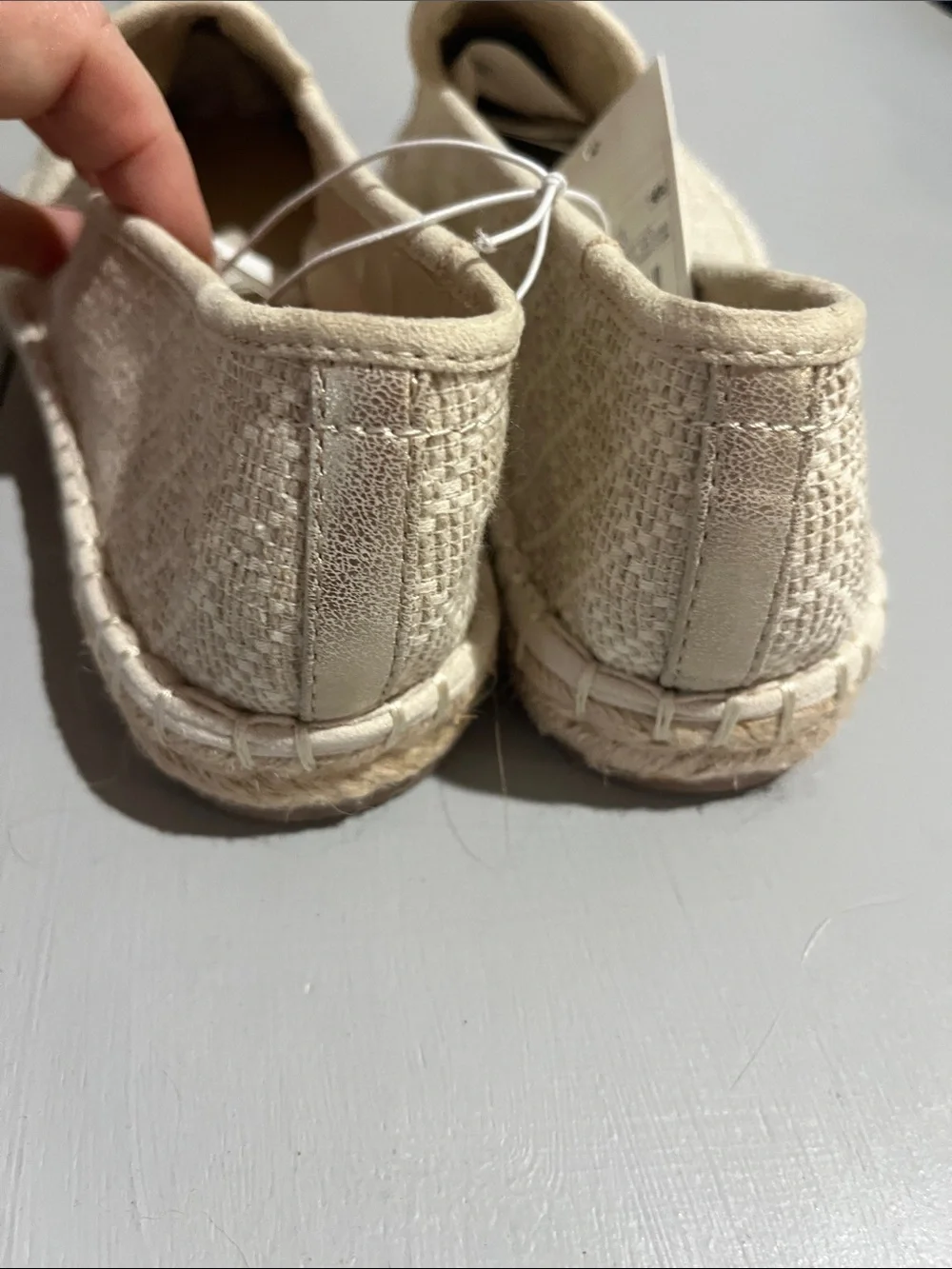 Universal Thread Cream Woven Espadrille Loafers with Metallic Toe